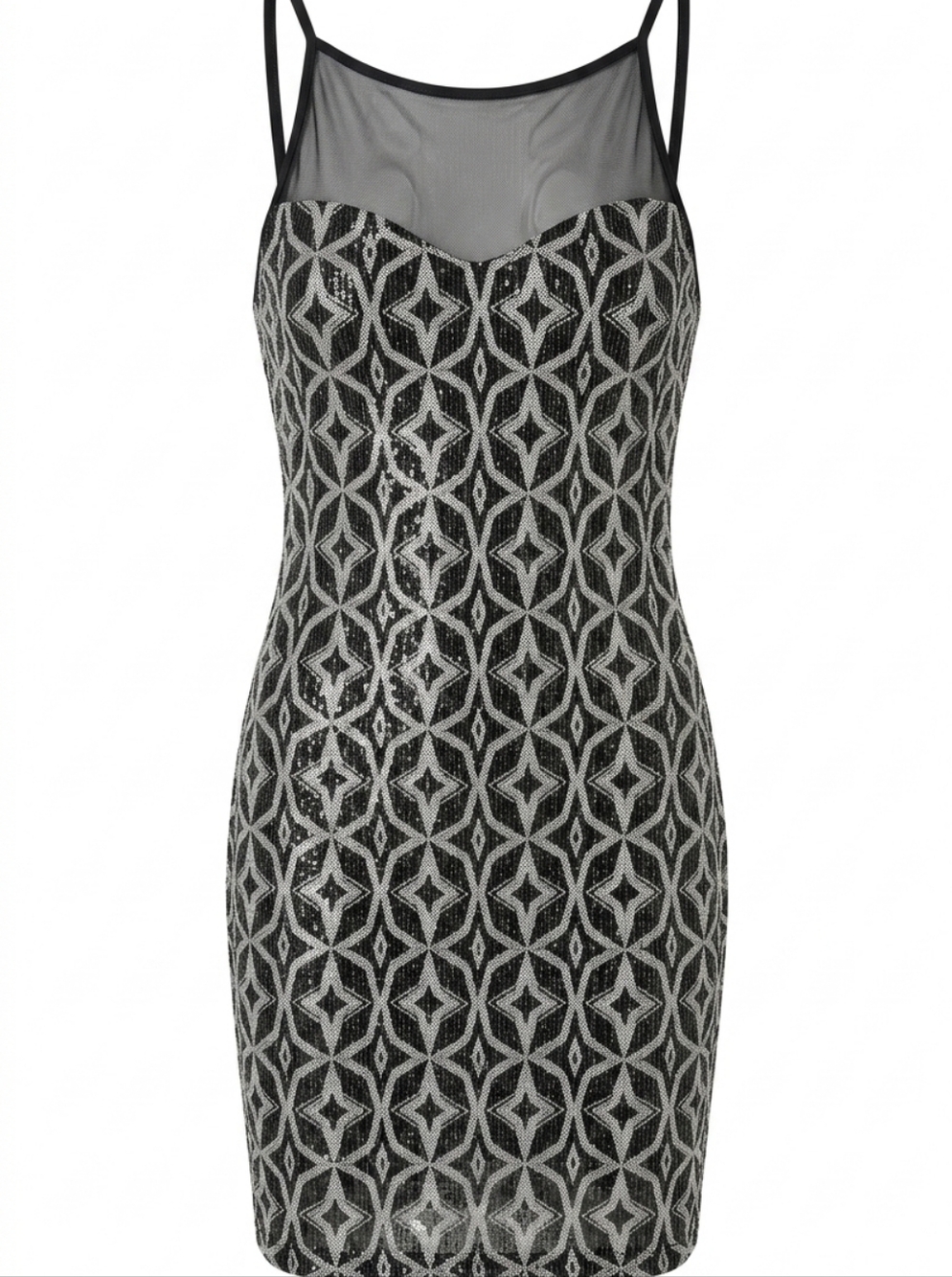 VTG Eclipse Sparkly Geometric Bodycon Dress - Size M